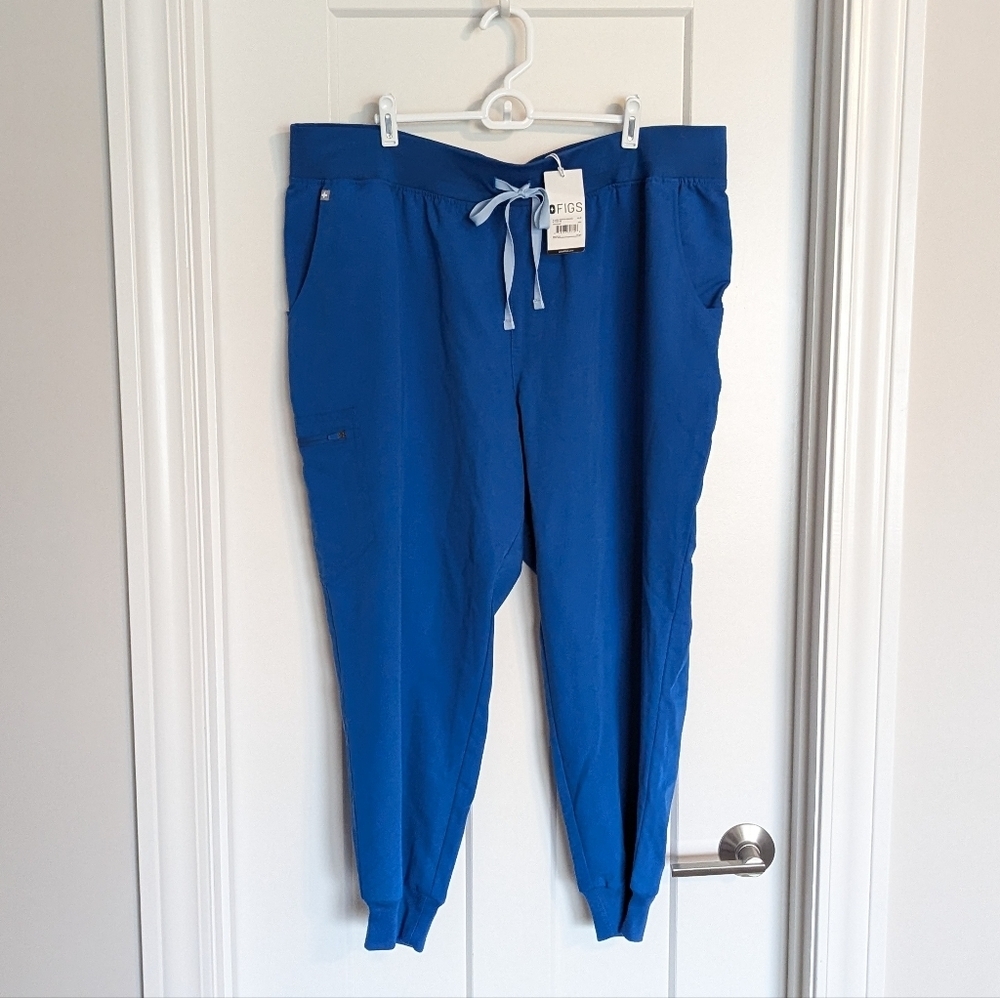 FIGS Zamora High Waisted Joggers with Yoga Waistband - Royal Blue sz 4XLP